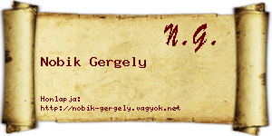 Nobik Gergely névjegykártya